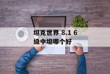 坦克世界 8.1 6级中坦哪个好