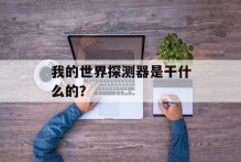 我的世界探测器是干什么的？