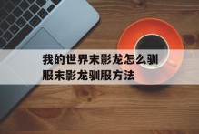 我的世界末影龙怎么驯服末影龙驯服方法