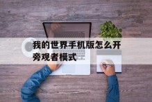 我的世界手机版怎么开旁观者模式