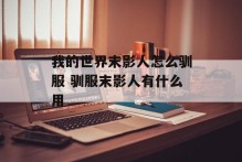我的世界末影人怎么驯服 驯服末影人有什么用
