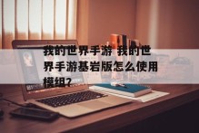 我的世界手游 我的世界手游基岩版怎么使用模组？