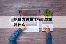 明日方舟布丁模组效果是什么