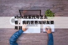 xbox玩家代号怎么看，我的世界加好友要用到