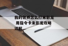 我的世界怎么打末影龙 用指令卡末影龙攻略详解