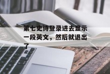 第七史诗登录进去显示一段英文，然后就退出了