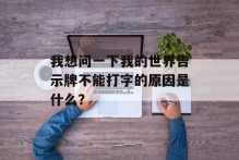 我想问一下我的世界告示牌不能打字的原因是什么？