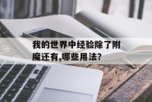 我的世界中经验除了附魔还有,哪些用法？