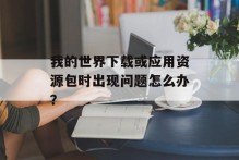 我的世界下载或应用资源包时出现问题怎么办？