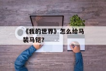 《我的世界》怎么给马装马铠？