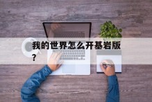 我的世界怎么开基岩版？