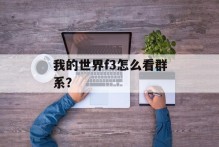 我的世界f3怎么看群系？