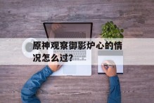 原神观察御影炉心的情况怎么过？