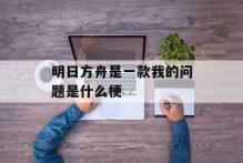 明日方舟是一款我的问题是什么梗