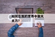 如何在我的世界中做大太刀？