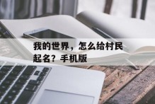 我的世界，怎么给村民起名？手机版