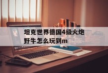 坦克世界德国4级火炮野牛怎么玩到m